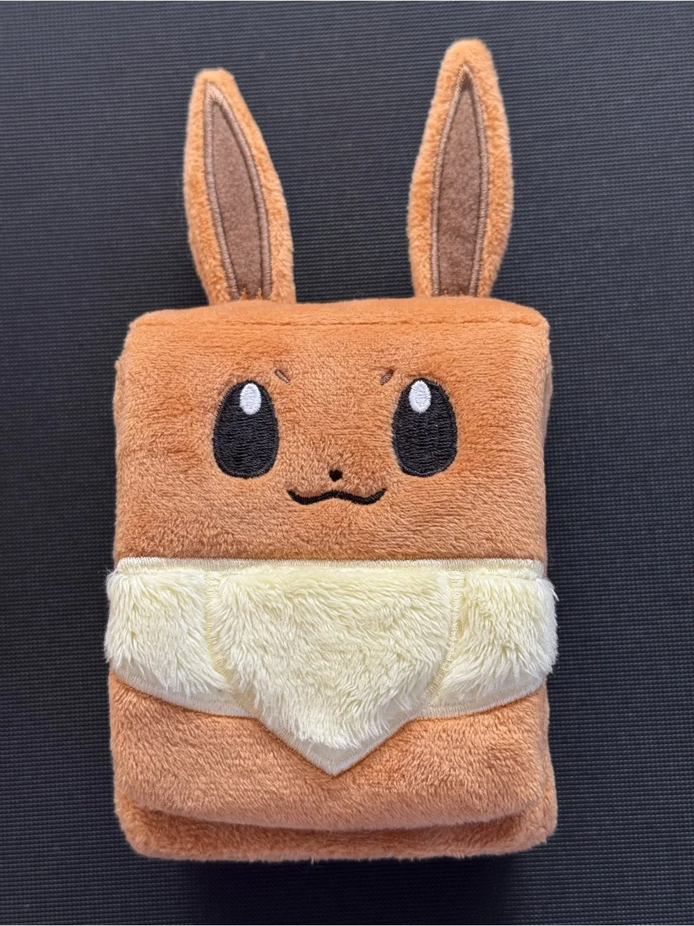 Pokemon Eevee Plush Card Case, Velcro, Soft, Trading Card Holder, Like New
